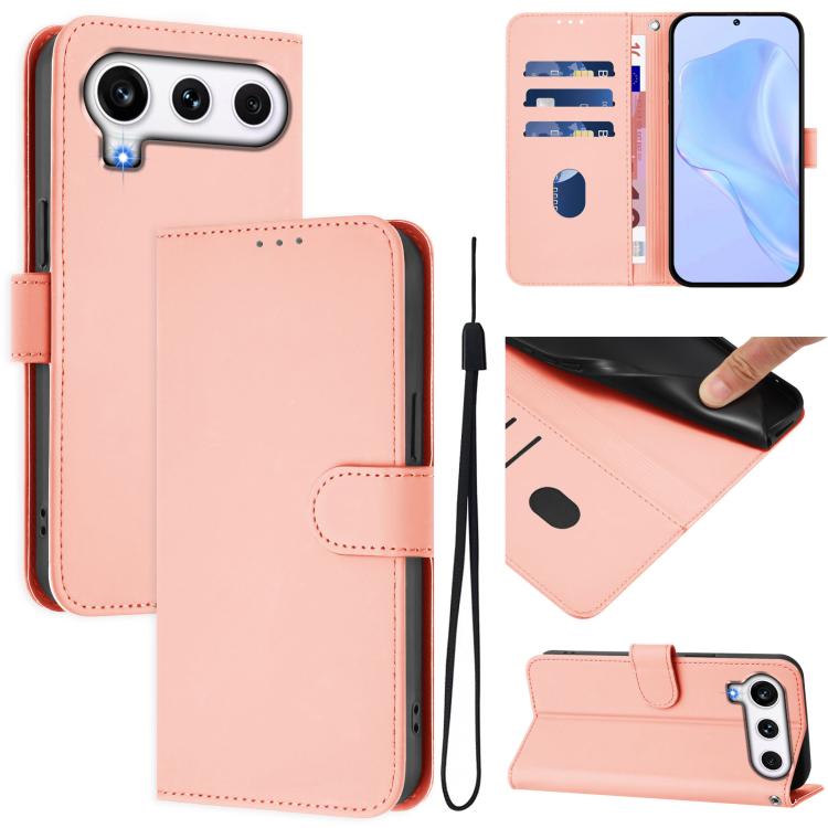 Skin Feel Solid Color Leather Phone Case with Lanyard, For Honor 600 Global / 600 Pro Global