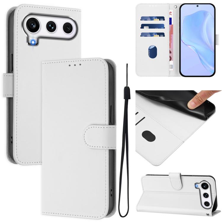 Skin Feel Solid Color Leather Phone Case with Lanyard, For Honor 600 Global / 600 Pro Global