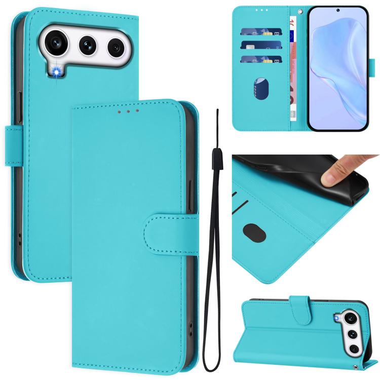 Skin Feel Solid Color Leather Phone Case with Lanyard, For Honor 600 Global / 600 Pro Global