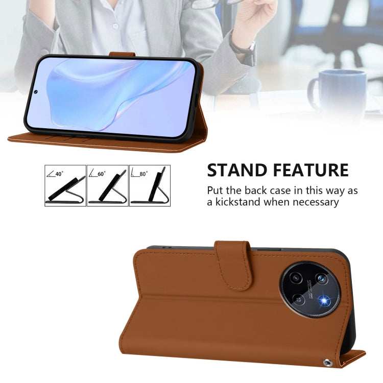 Skin Feel Solid Color Leather Phone Case with Lanyard, For Realme 11 4G Global