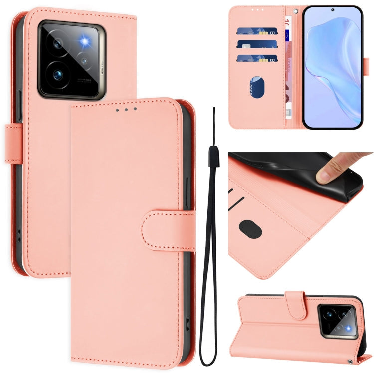 Skin Feel Solid Color Leather Phone Case with Lanyard, For Realme GT7 Pro 5G