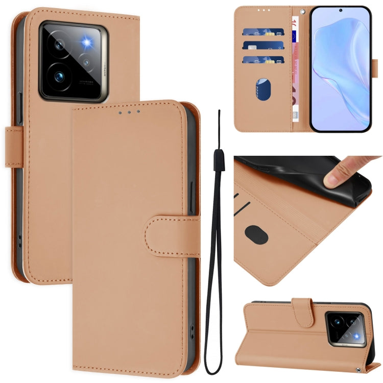 Skin Feel Solid Color Leather Phone Case with Lanyard, For Realme GT7 Pro 5G