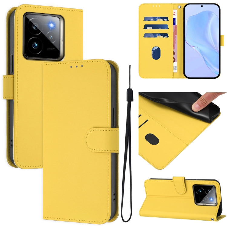 Skin Feel Solid Color Leather Phone Case with Lanyard, For Realme GT7 Pro 5G
