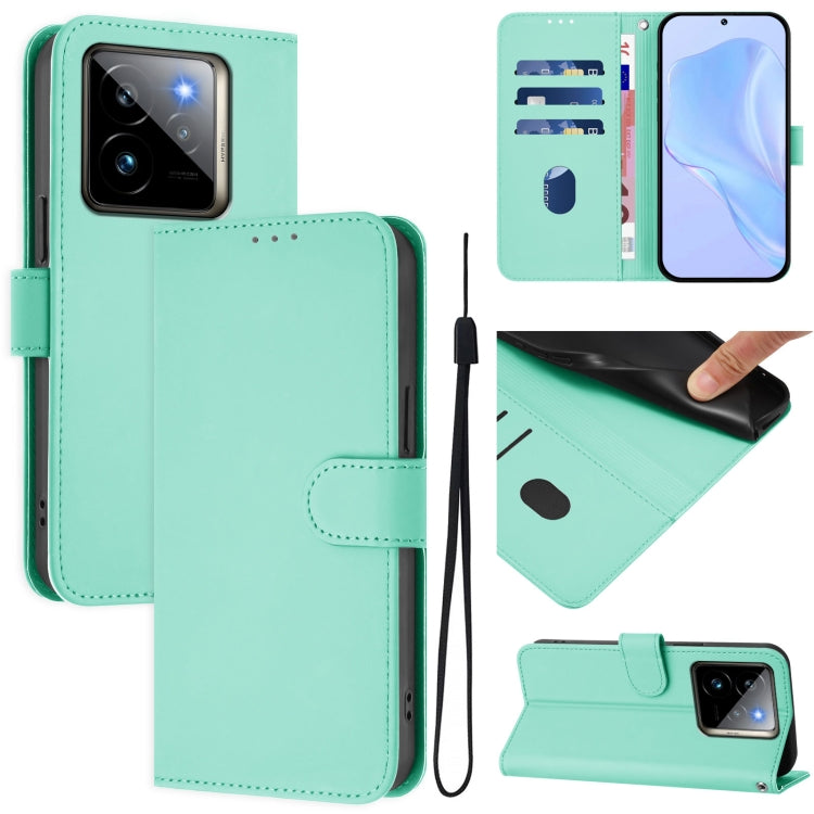 Skin Feel Solid Color Leather Phone Case with Lanyard, For Realme GT7 Pro 5G