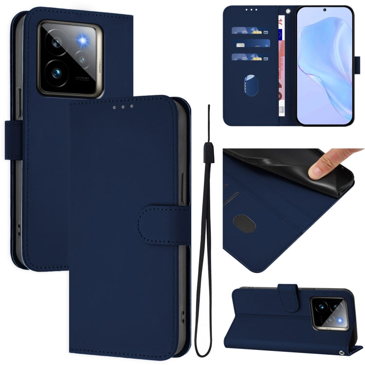 Skin Feel Solid Color Leather Phone Case with Lanyard, For Realme GT7 Pro 5G