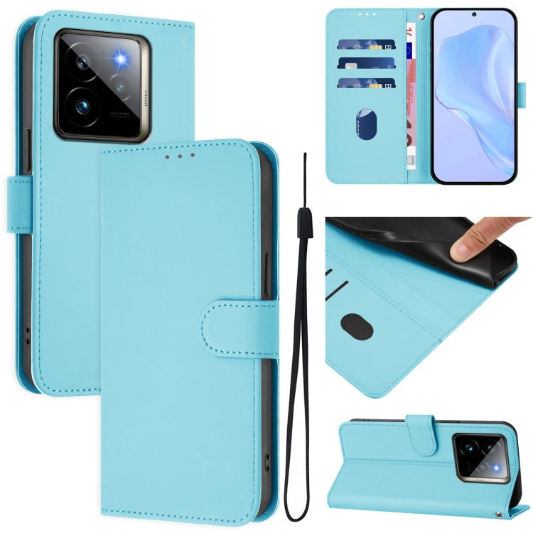 Skin Feel Solid Color Leather Phone Case with Lanyard, For Realme GT7 Pro 5G