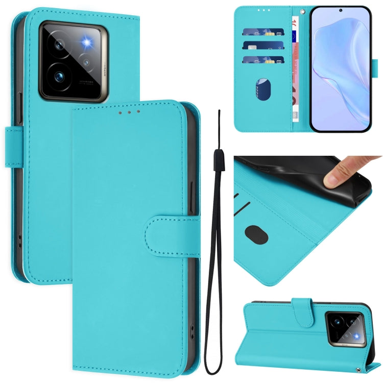 Skin Feel Solid Color Leather Phone Case with Lanyard, For Realme GT7 Pro 5G