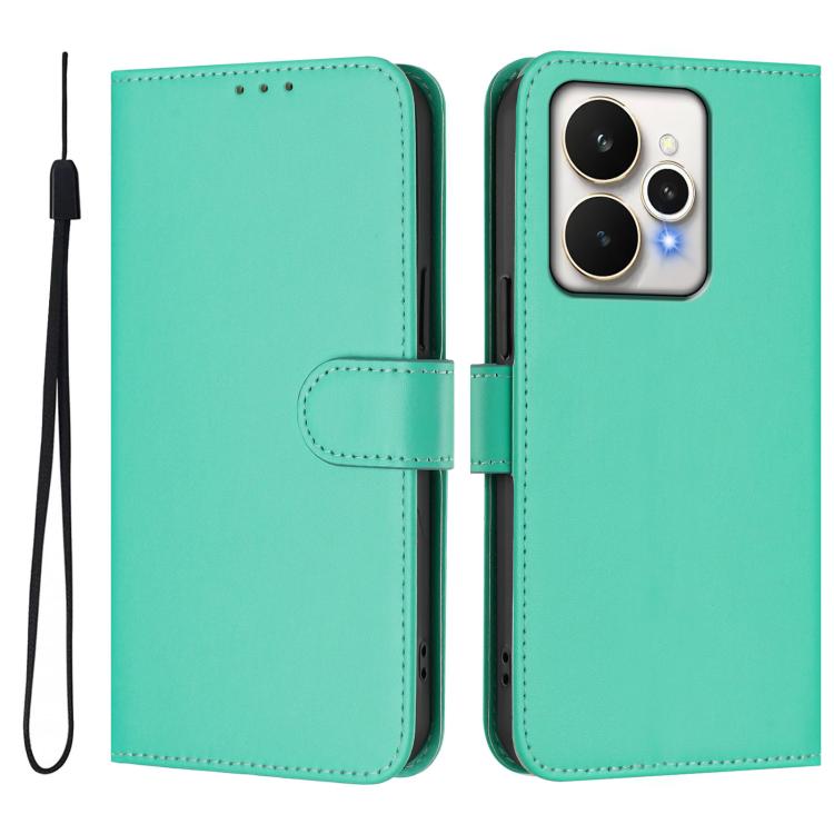 Skin Feel Solid Color Leather Phone Case with Lanyard, For Realme 15 / 15 Pro 5G Global