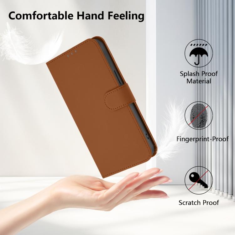 Skin Feel Solid Color Leather Phone Case with Lanyard, For Realme 16 5G Global