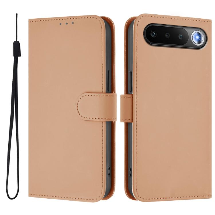 Skin Feel Solid Color Leather Phone Case with Lanyard, For Realme 16 5G Global