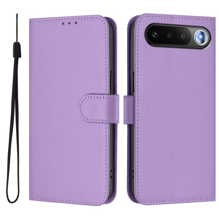 Skin Feel Solid Color Leather Phone Case with Lanyard, For Realme 16 5G Global