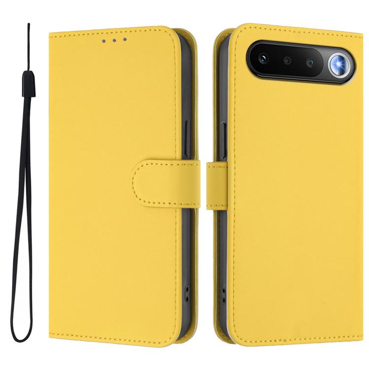 Skin Feel Solid Color Leather Phone Case with Lanyard, For Realme 16 5G Global
