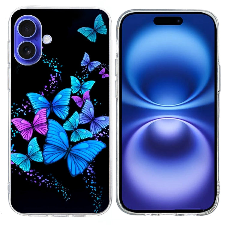Colorful Painting Pattern TPU Phone Case, For iPhone 16 Plus, For iPhone 16