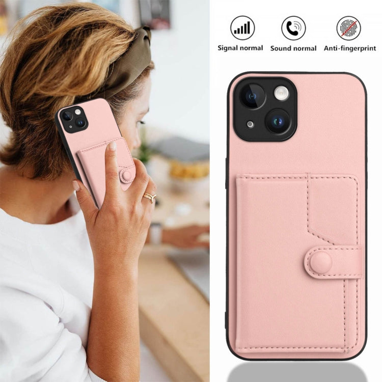 Button Card Bag RFID Anti-theft Phone Case, For iPhone 13 mini, For iPhone 12, For iPhone 12 Pro Max, For iPhone 12 Pro