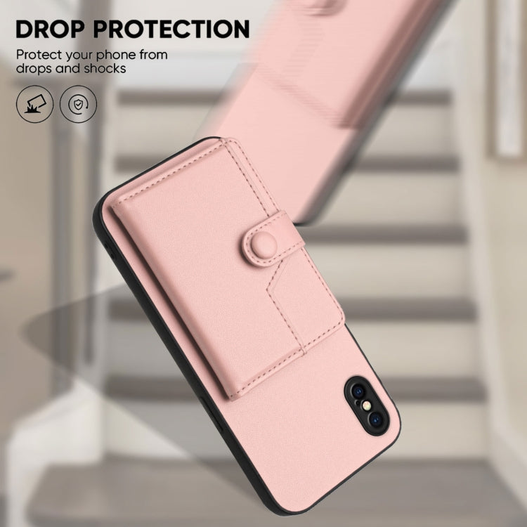 Button Card Bag RFID Anti-theft Phone Case, For iPhone XS / X, For iPhone XR, For iPhone XS Max, For iPhone 8 Plus / 7 Plus