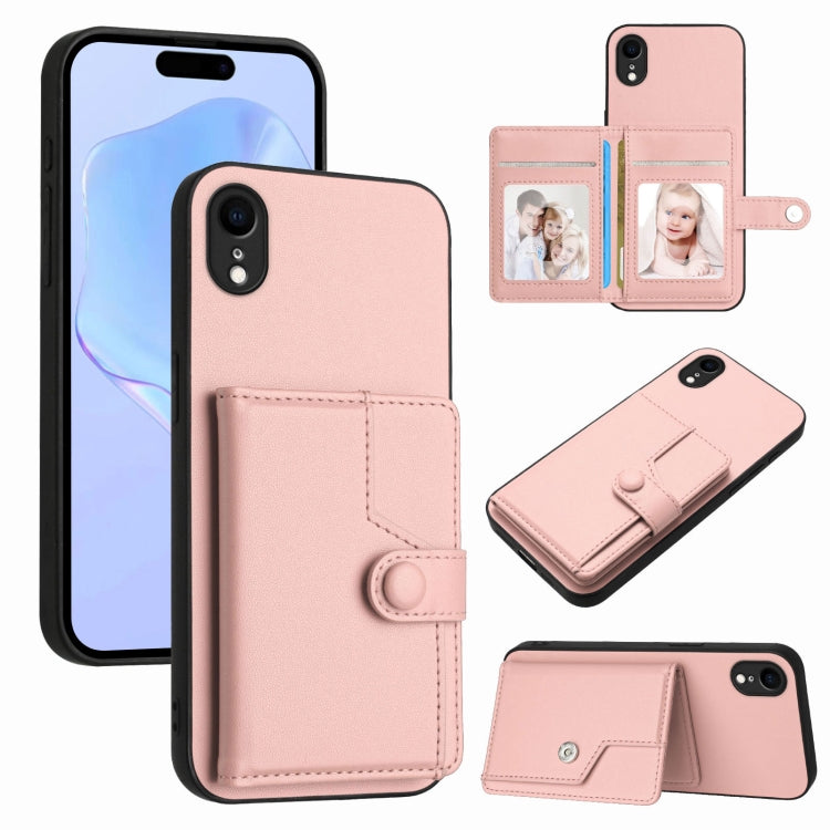 Button Card Bag RFID Anti-theft Phone Case, For iPhone XS / X, For iPhone XR, For iPhone XS Max, For iPhone 8 Plus / 7 Plus