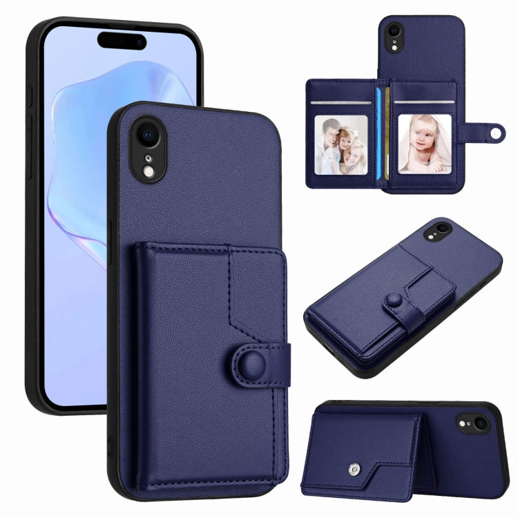 Button Card Bag RFID Anti-theft Phone Case, For iPhone XS / X, For iPhone XR, For iPhone XS Max, For iPhone 8 Plus / 7 Plus