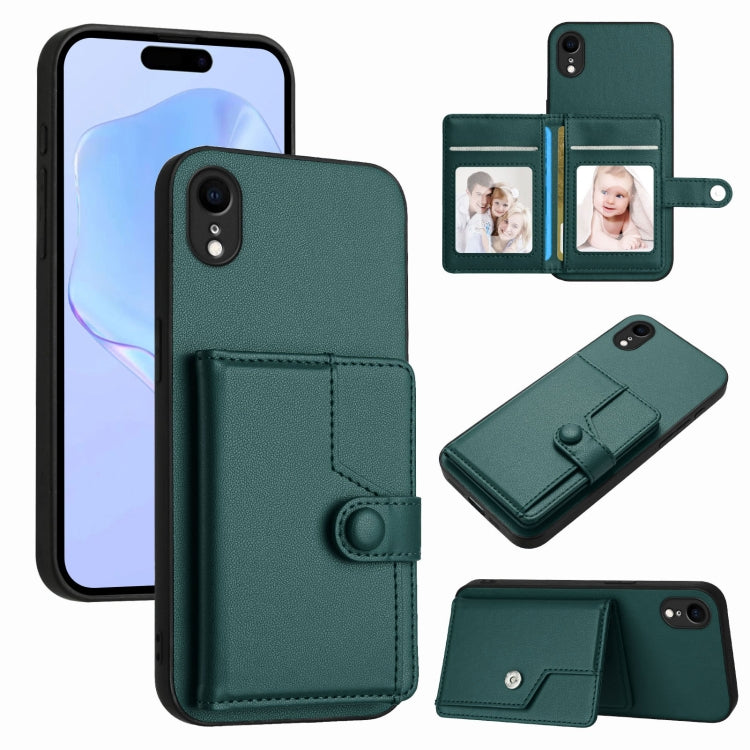 Button Card Bag RFID Anti-theft Phone Case, For iPhone XS / X, For iPhone XR, For iPhone XS Max, For iPhone 8 Plus / 7 Plus
