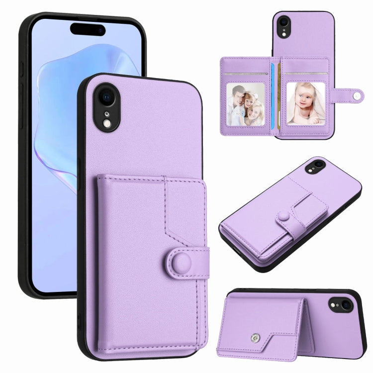 Button Card Bag RFID Anti-theft Phone Case, For iPhone XS / X, For iPhone XR, For iPhone XS Max, For iPhone 8 Plus / 7 Plus
