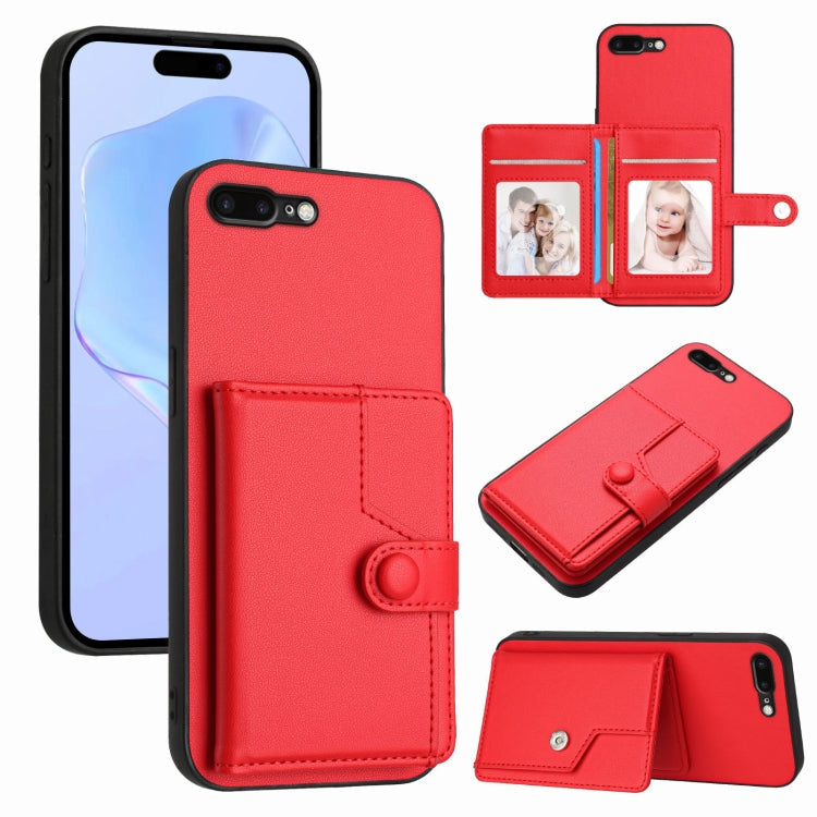 Button Card Bag RFID Anti-theft Phone Case, For iPhone XS / X, For iPhone XR, For iPhone XS Max, For iPhone 8 Plus / 7 Plus