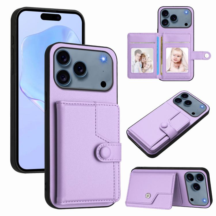 Button Card Bag RFID Anti-theft Phone Case, For iPhone 17 Pro Max, For iPhone 17 Pro, For iPhone 17, For iPhone Air