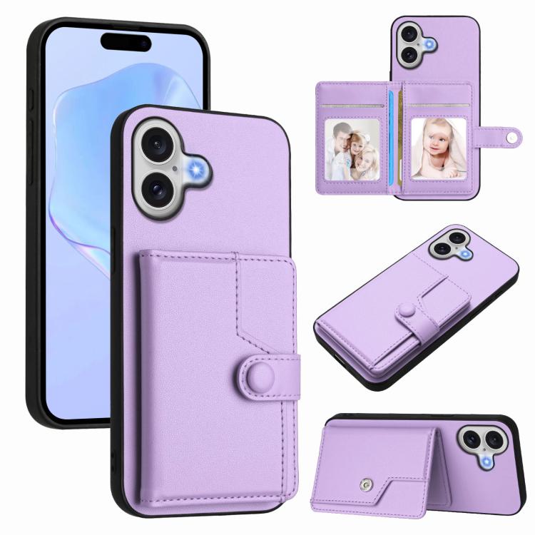Button Card Bag RFID Anti-theft Phone Case, For iPhone 17 Pro Max, For iPhone 17 Pro, For iPhone 17, For iPhone Air