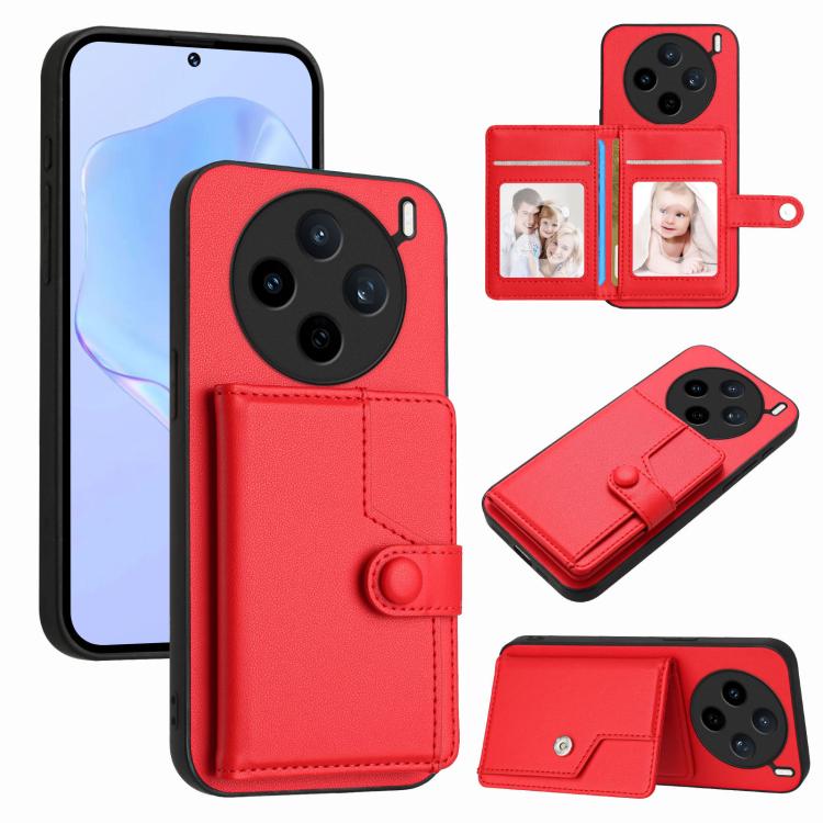 Button Card Bag RFID Anti-theft Phone Case, For vivo X200s, For vivo Y29 4G / T4x / Y300t, For vivo V50 / V50e, For vivo X200 Ultra