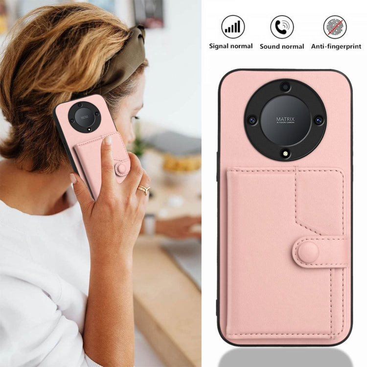 Button Card Bag RFID Anti-theft Phone Case, For Honor X9a / Magic5 Lite
