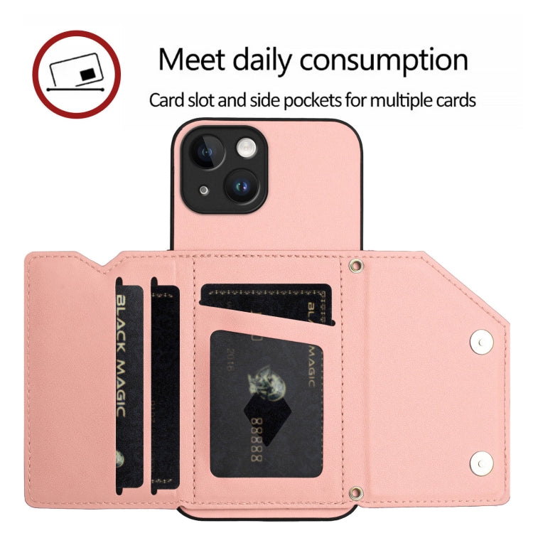 Skin Feel Four Card Slots Phone Case with Wrist Strap, For iPhone 13 mini, For iPhone 12, For iPhone 12 Pro Max, For iPhone 12 Pro