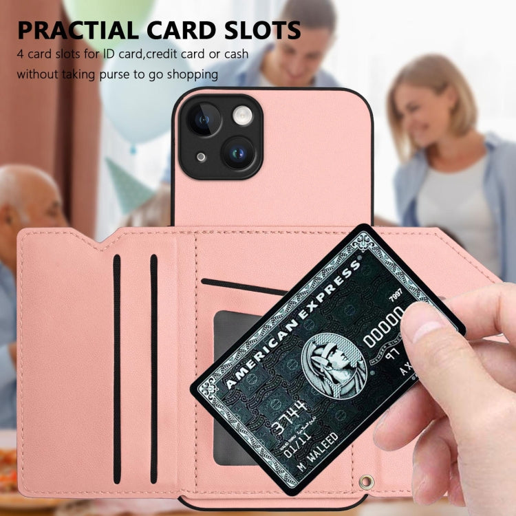 Skin Feel Four Card Slots Phone Case with Wrist Strap, For iPhone 14 Plus, For iPhone 14, For iPhone 14 Pro, For iPhone 14 Pro Max