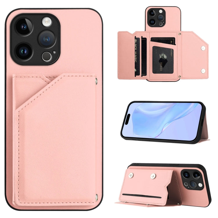 Skin Feel Four Card Slots Phone Case with Wrist Strap, For iPhone 14 Plus, For iPhone 14, For iPhone 14 Pro, For iPhone 14 Pro Max