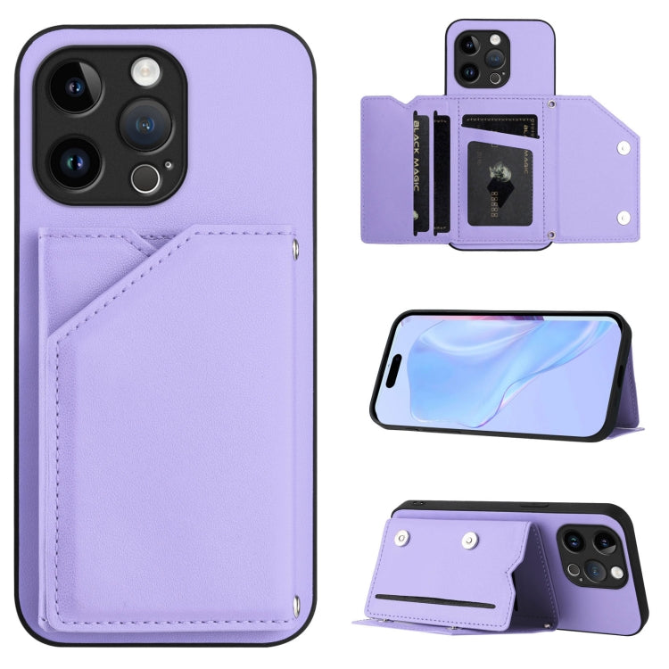 Skin Feel Four Card Slots Phone Case with Wrist Strap, For iPhone 14 Plus, For iPhone 14, For iPhone 14 Pro, For iPhone 14 Pro Max