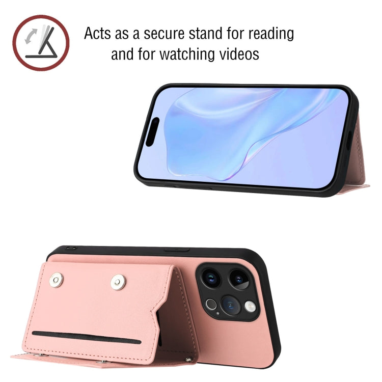 Skin Feel Four Card Slots Phone Case with Wrist Strap, For iPhone 15 Pro Max, For iPhone 15 Pro, For iPhone 15 Plus, For iPhone 15