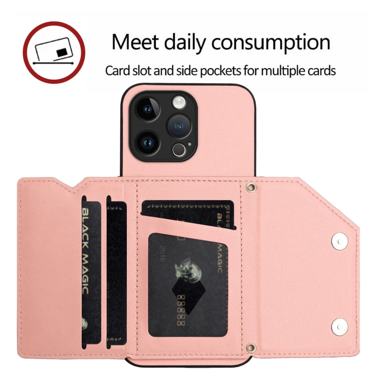 Skin Feel Four Card Slots Phone Case with Wrist Strap, For iPhone 15 Pro Max, For iPhone 15 Pro, For iPhone 15 Plus, For iPhone 15