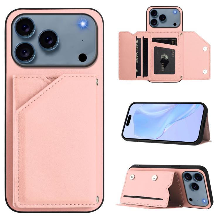 Skin Feel Four Card Slots Phone Case with Wrist Strap, For iPhone 17 Pro Max, For iPhone 17 Pro, For iPhone 17, For iPhone Air