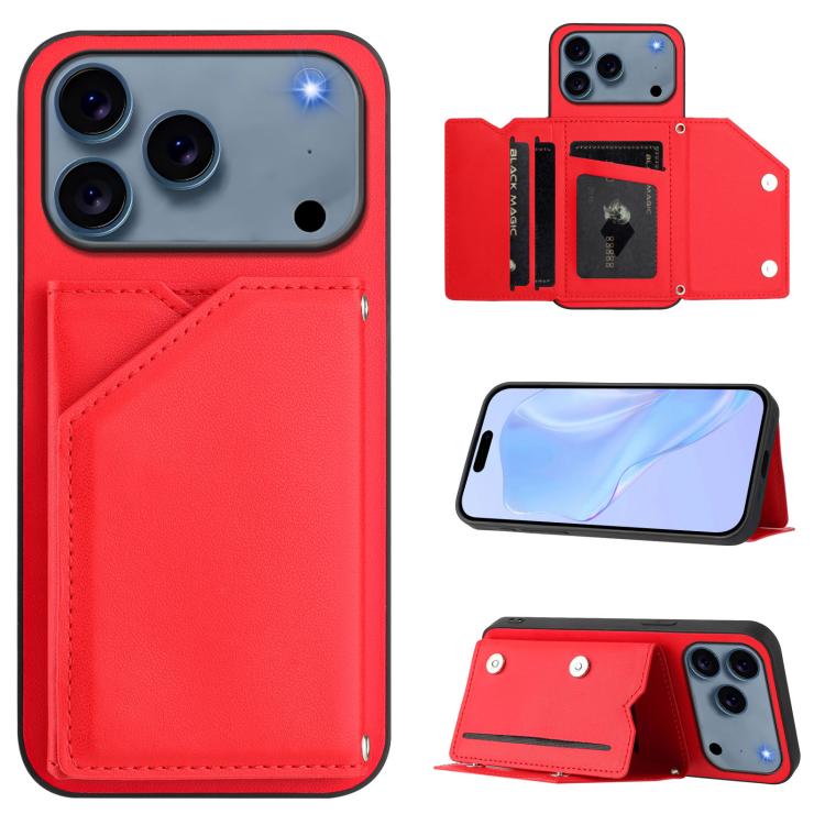 Skin Feel Four Card Slots Phone Case with Wrist Strap, For iPhone 17 Pro Max, For iPhone 17 Pro, For iPhone 17, For iPhone Air