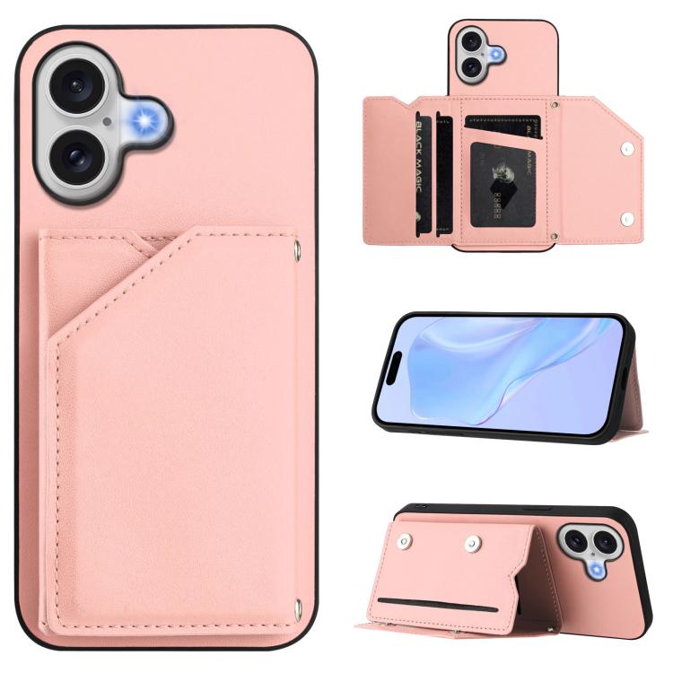 Skin Feel Four Card Slots Phone Case with Wrist Strap, For iPhone 17 Pro Max, For iPhone 17 Pro, For iPhone 17, For iPhone Air