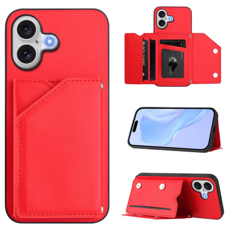 Skin Feel Four Card Slots Phone Case with Wrist Strap, For iPhone 17 Pro Max, For iPhone 17 Pro, For iPhone 17, For iPhone Air