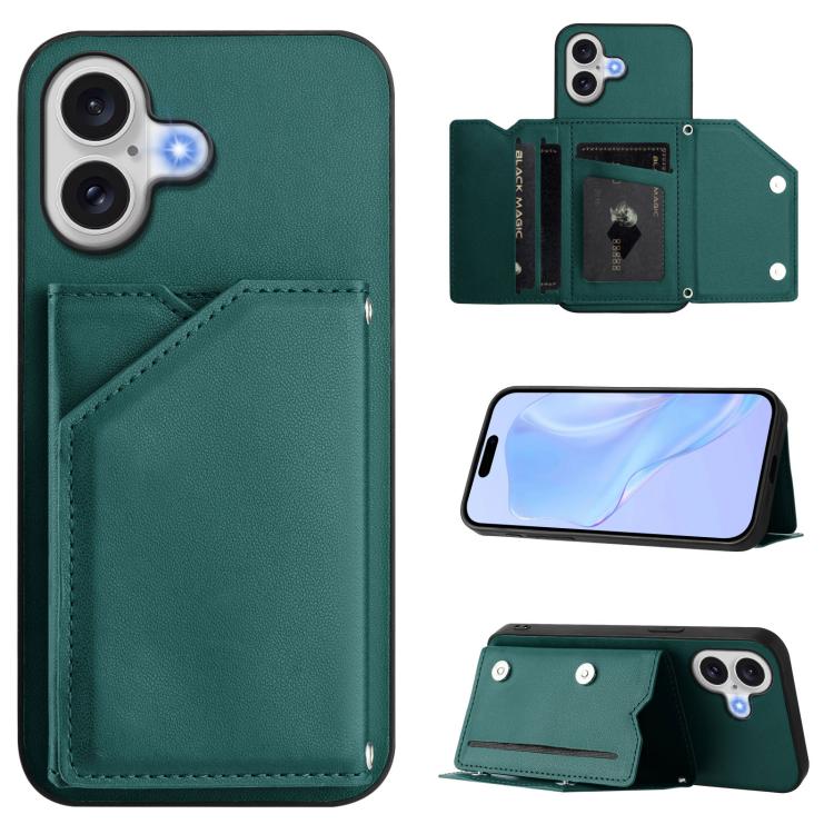 Skin Feel Four Card Slots Phone Case with Wrist Strap, For iPhone 17 Pro Max, For iPhone 17 Pro, For iPhone 17, For iPhone Air