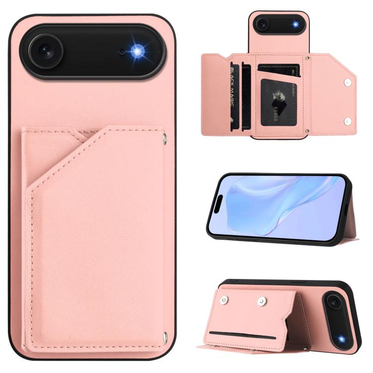 Skin Feel Four Card Slots Phone Case with Wrist Strap, For iPhone 17 Pro Max, For iPhone 17 Pro, For iPhone 17, For iPhone Air