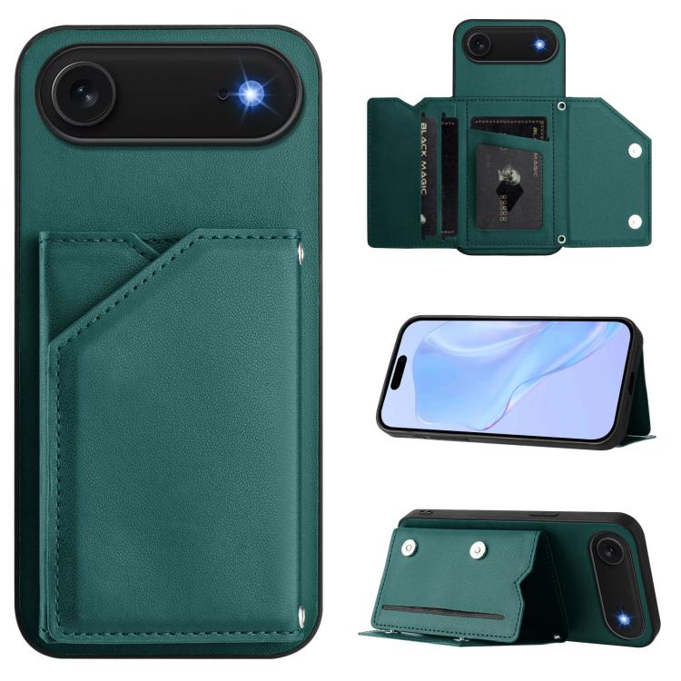 Skin Feel Four Card Slots Phone Case with Wrist Strap, For iPhone 17 Pro Max, For iPhone 17 Pro, For iPhone 17, For iPhone Air