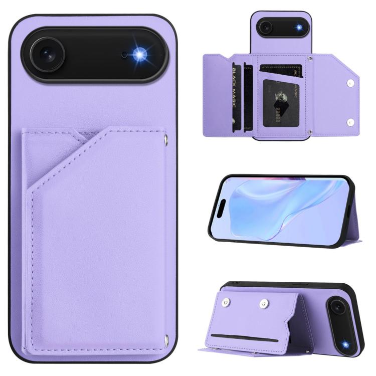 Skin Feel Four Card Slots Phone Case with Wrist Strap, For iPhone 17 Pro Max, For iPhone 17 Pro, For iPhone 17, For iPhone Air