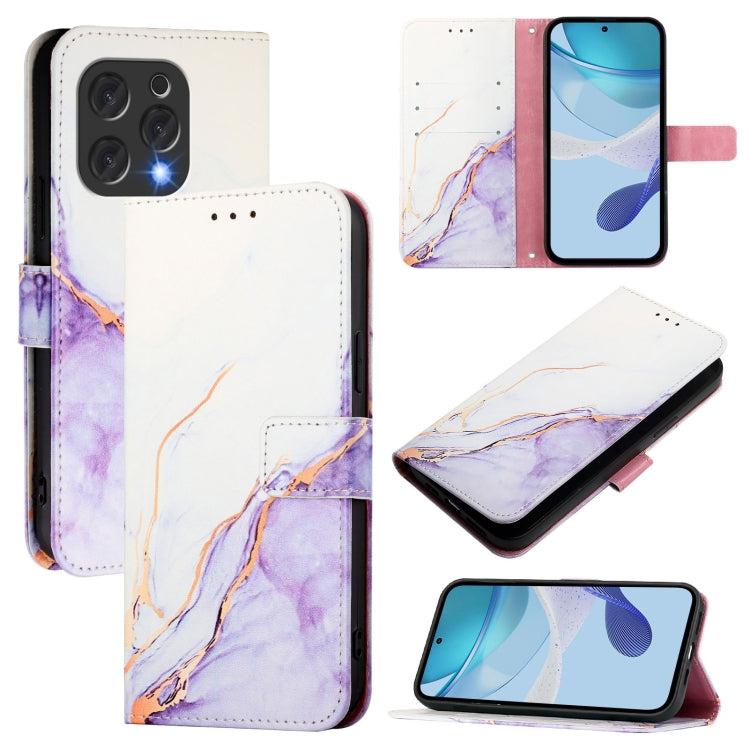 PT003 Marble Pattern Flip Leather Phone Case, For Doogee N55 Plus