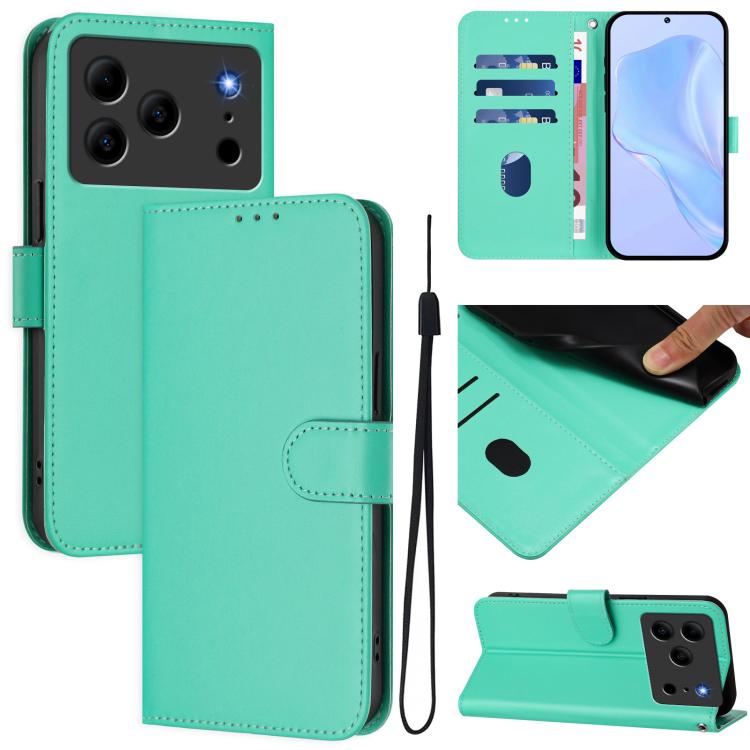 Skin Feel Solid Color Leather Phone Case with Lanyard, For Doogee Note 56 / Note 56 Pro