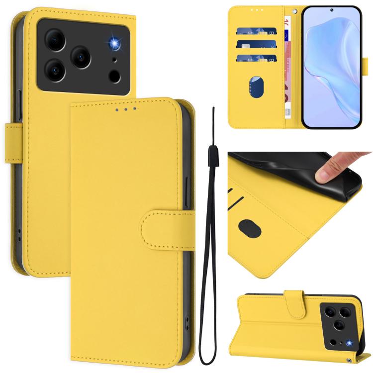Skin Feel Solid Color Leather Phone Case with Lanyard, For Doogee Note 56 / Note 56 Pro