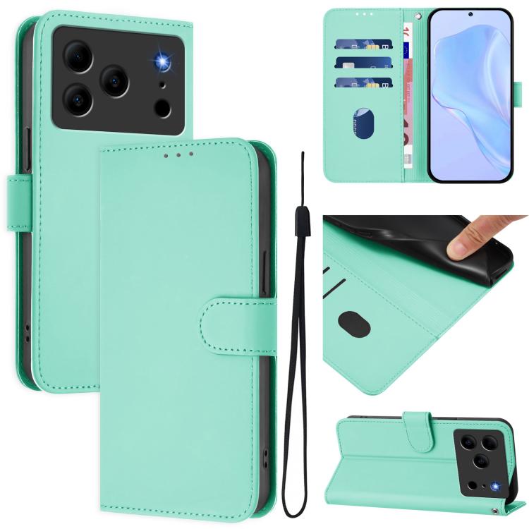 Skin Feel Solid Color Leather Phone Case with Lanyard, For Doogee Note 56 / Note 56 Pro