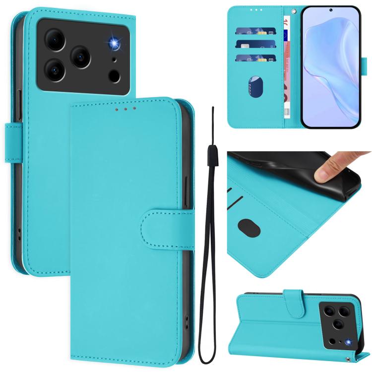 Skin Feel Solid Color Leather Phone Case with Lanyard, For Doogee Note 56 / Note 56 Pro