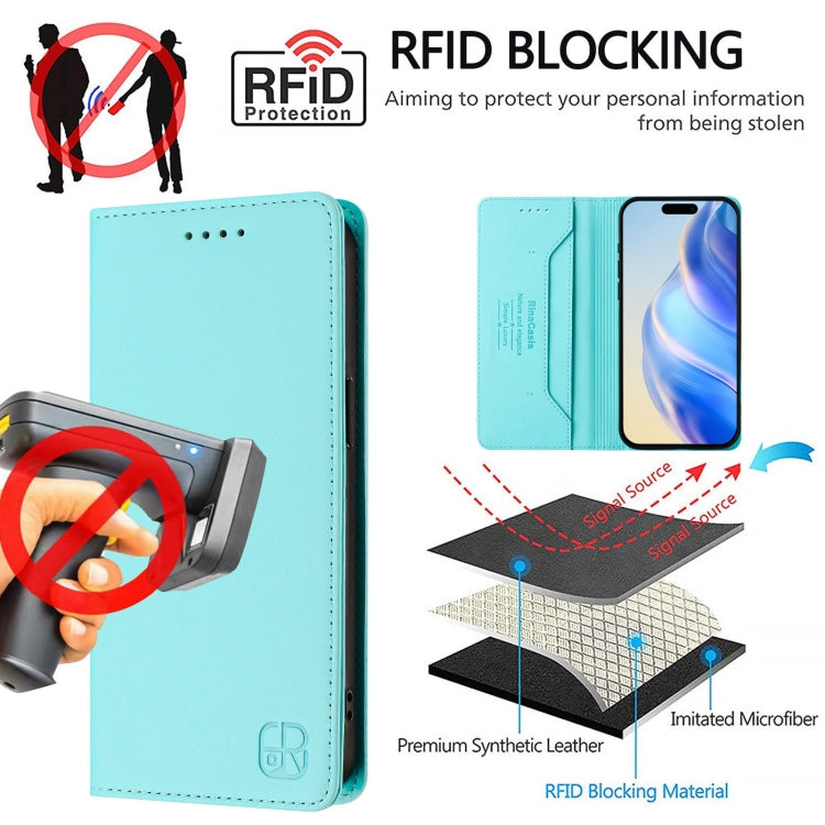 RC01 Dual-Folded Magnetic Suction RFID Leather Phone Case, For iPhone 15, For iPhone 14 Plus, For iPhone 14 / 13