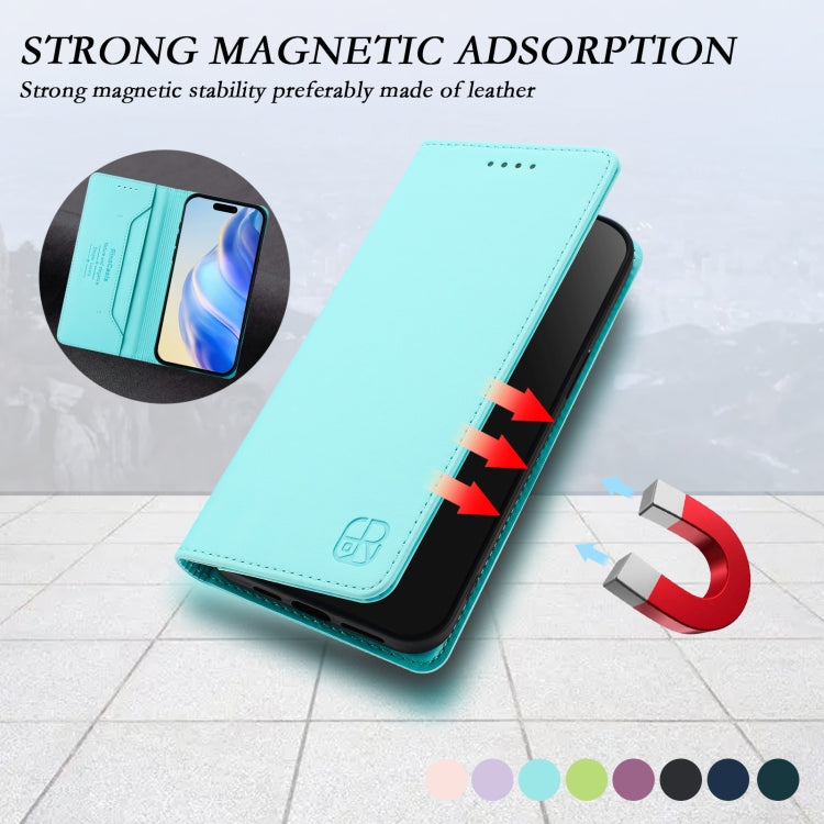 RC01 Dual-Folded Magnetic Suction RFID Leather Phone Case, For iPhone 14 Pro, For iPhone 14 Pro Max, For iPhone 7 / 8 / SE 2022