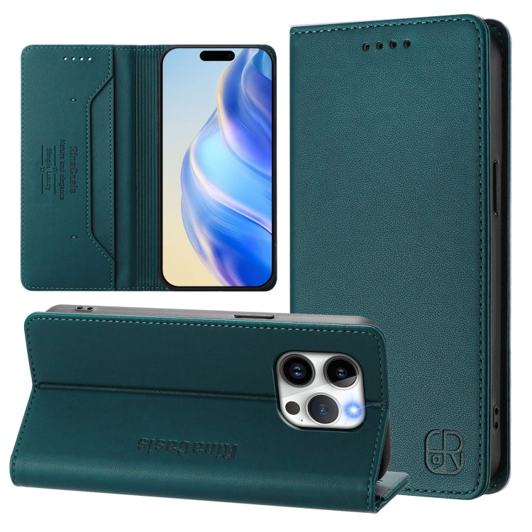 RC01 Dual-Folded Magnetic Suction RFID Leather Phone Case, For iPhone 13 Pro Max, For iPhone 13 Pro, For iPhone 13 mini
